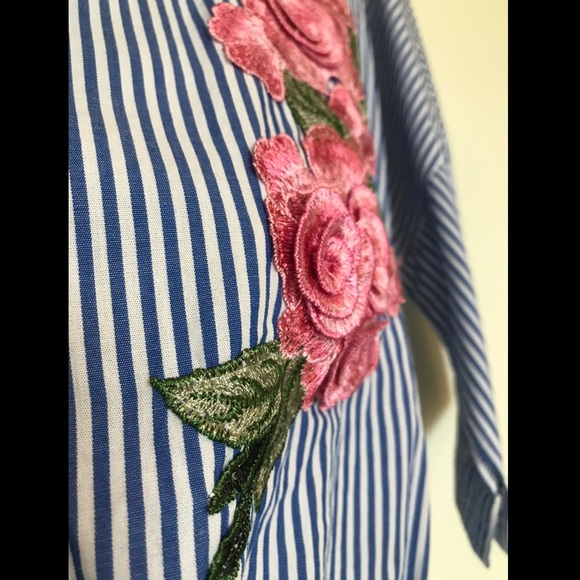 Paper Heart Blue and white Striped Blouse | S - Picture 3 of 6